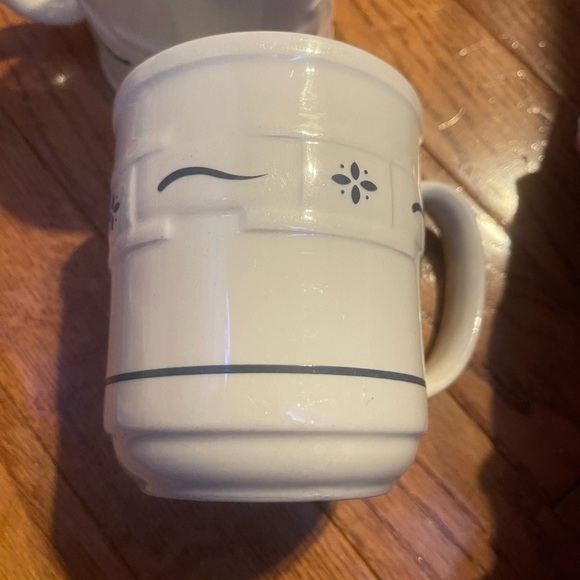 Set Of 2 Longaberger Pottery Woven Traditions Heritage Blue Coffee Mugs - Picture 5 of 5